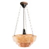 Renovated Vintage Flycatcher Pendant set on Oak Plinth with Twisted Flex in Mocha Brown