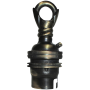 Lampholder B22 Antique Brass with Shade Ring, Chain Loop