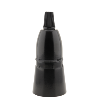 Lampholder B22 Black With Shade Skirt and Nylon Cord Grip