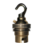 Lampholder B22 Polished Brass with Shade Ring, Chain Hook