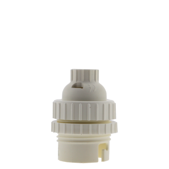 Lampholder B22 White With Shade Ring and 10mm Threaded Entry
