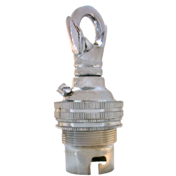 Lampholder B22 Silver Nickel with Shade Ring, Chain Loop