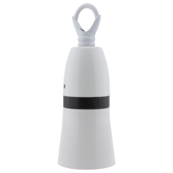 Lampholder B22 White With Shade Skirt and Metal Chain Loop
