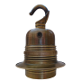 Lampholder E27 Antique Brass Finish with Shade Ring and Metal Hook