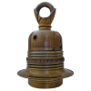 Lampholder E27 Antique Brass Finish with Shade Ring and Metal Loop