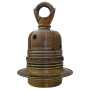 Lampholder E27 Antique Brass Finish with Shade Ring and Metal Loop