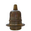 Lampholder E27 Antique Brass Finish with Shade Ring and Metal Cord Grip