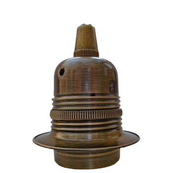 Antique Brass Ceiling Pendant Kit and E27 Lampholder with Dusky Pink Flex