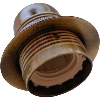 Lampholder E27 Antique Brass Finish with Shade Ring and 10mm Threaded Entry