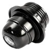Lampholder E27 Black Bakelite with Shade Ring and 10mm Threaded Entry