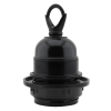 Lampholder E27 Black Bakelite with Shade Ring and Metal Loop