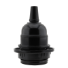 Lampholder E27 Black Bakelite with Shade Ring and Metal Cord Grip