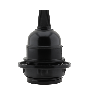 Black Bakelite Ceiling Pendant Kit and E27 Bulb Holder with Antique Gold Flex