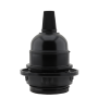 Lampholder E27 Black Bakelite with Shade Ring and Nylon Cord Grip