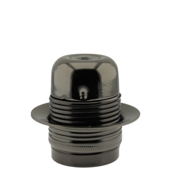 Lampholder E27 Dark Bronze Finish with Shade Ring and 10mm Threaded Entry