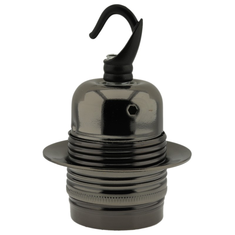 Lampholder E27 Dark Bronze Finish with Shade Ring and Metal Hook Lampholder E27 Dark Bronze Finish with Shade Ring and Metal Hook