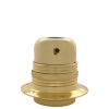 Lampholder E27 Polished Brass Finish with Shade Ring and 10mm Threaded Entry