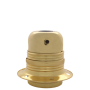 Lampholder E27 Polished Brass Finish with Shade Ring and 10mm Threaded Entry