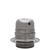 Lampholder E27 Silver Nickel Finish with Shade Ring and 10mm Threaded Entry