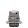 Lampholder E27 Silver Nickel Finish with Shade Ring and 10mm Threaded Entry