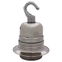 Lampholder E27 Silver Nickel Finish with Shade Ring and Metal Hook