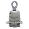 Lampholder E27 Silver Nickel Finish with Shade Ring and Metal Loop