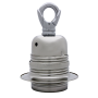 Lampholder E27 Silver Nickel Finish with Shade Ring and Metal Loop