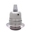 Lampholder E27 Silver Nickel Finish with Shade Ring and Metal Cord Grip