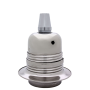 Lampholder E27 Silver Nickel Finish with Shade Ring and Metal Cord Grip