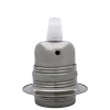 Lampholder E27 Silver Nickel Finish with Shade Ring and Nylon Cord Grip