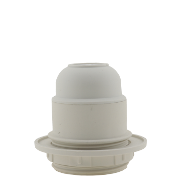 Lampholder E27 Off-White Thermoset Plastic with Shade Ring 10mm Threaded Entry