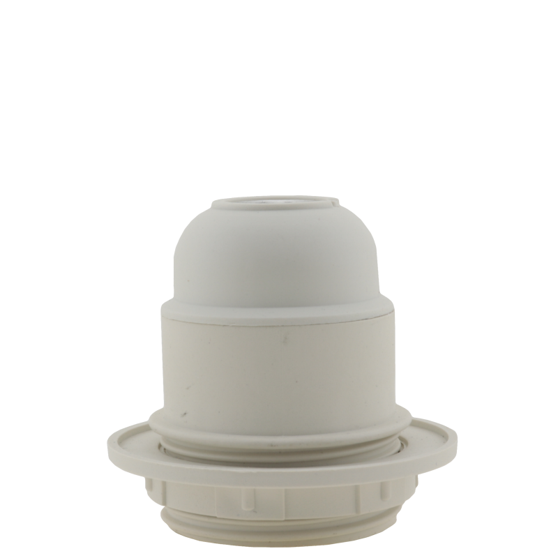 Lampholder E27 Off-White Thermoset Plastic with Shade Ring 10mm Threaded Entry