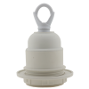 Lampholder E27 Off-White Thermoset Plastic with Shade Ring and Metal Loop