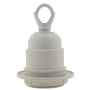 Lampholder E27 Off-White Thermoset Plastic with Shade Ring and Metal Loop