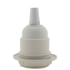 Lampholder E27 Off-White Thermoset Plastic with Shade Ring and Metal Cord Grip