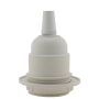 Lampholder E27 Off-White Thermoset Plastic with Shade Ring and Metal Cord Grip