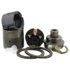 Traditional Edison Screw Lamp Holder (E27) with Shade Rings and Metal Deco Styled Hook in Antique Finish