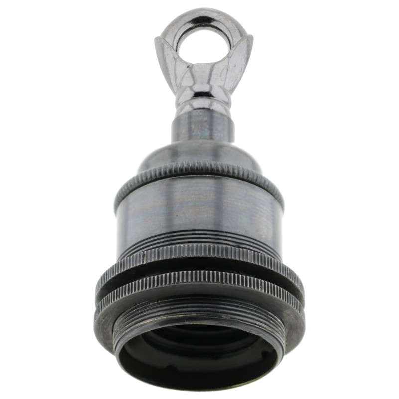 Traditional Edison Screw Bulb Holder (E27) with 2 Shade Rings and Metal Deco Styled Loop in Bronze Finish Traditional Edison Screw Bulb Holder (E27) with 2 Shade Rings and Metal Deco Styled Loop in Bronze Finish
