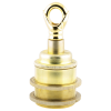Traditional Edison Screw Bulb Holder (E27) with 2 Shade Rings and Metal Deco Styled Loop in Raw Brass Finish