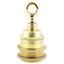 Traditional Edison Screw Bulb Holder (E27) with 2 Shade Rings and Metal Deco Styled Loop in Raw Brass Finish