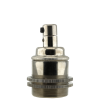 Traditional Edison Screw Bulb Holder (E27) with 2 Shade Rings and Integrated Cord Grip in Chrome Effect Finish