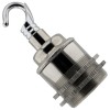 Traditional Edison Screw Lamp Holder (E27) with Shade Rings and Metal Deco Styled Hook in Chrome Finish
