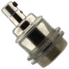 Traditional Edison Screw Bulb Holder (E27) with 2 Shade Rings and Integrated Cord Grip in Chrome Effect Finish