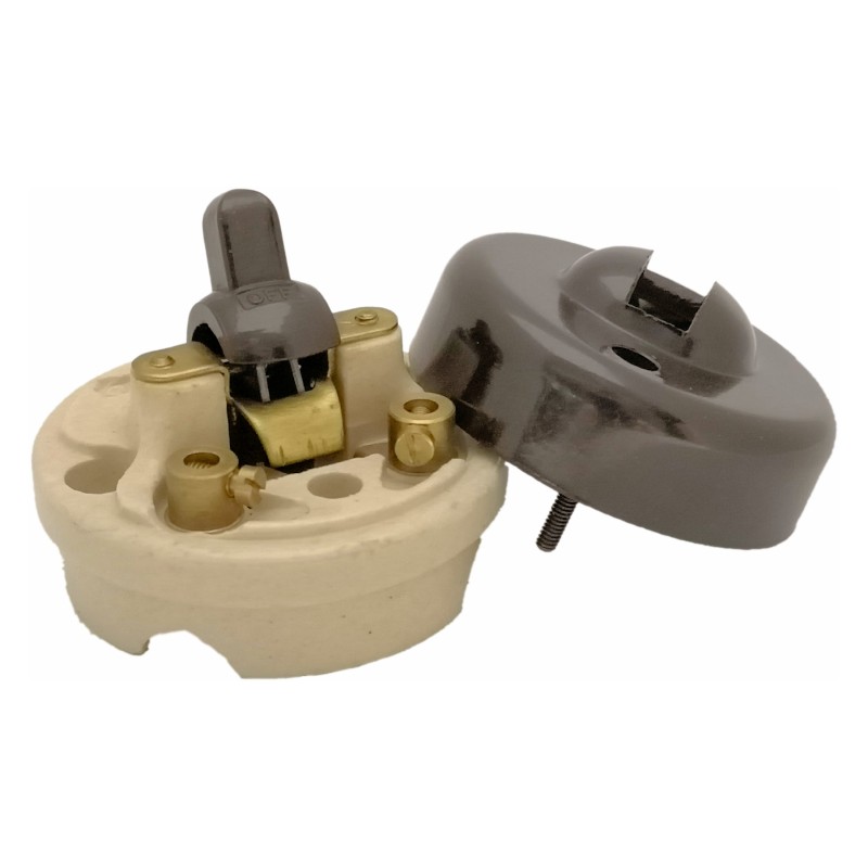 GEC Brown And Ivory Bakelite Toggle Light Switch GEC Brown And Ivory Bakelite Toggle Light Switch