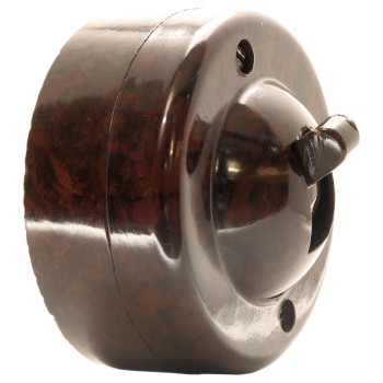 Goltone Mottled Brown Bakelite Toggle Light Switch