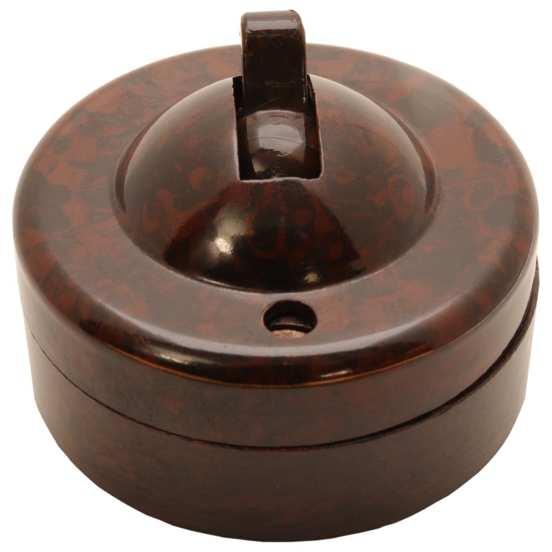 Goltone Mottled Brown Bakelite Toggle Light Switch