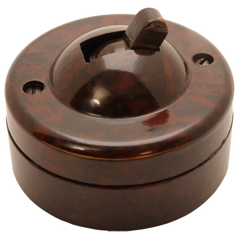 Goltone Mottled Brown Bakelite Toggle Light Switch