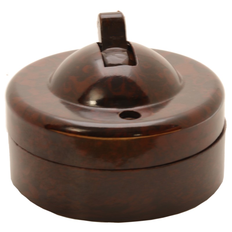 Goltone Mottled Brown Bakelite Toggle Light Switch