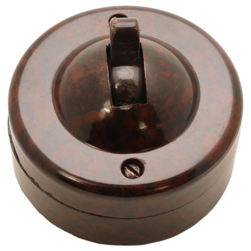 Goltone Mottled Brown Bakelite Toggle Light Switch