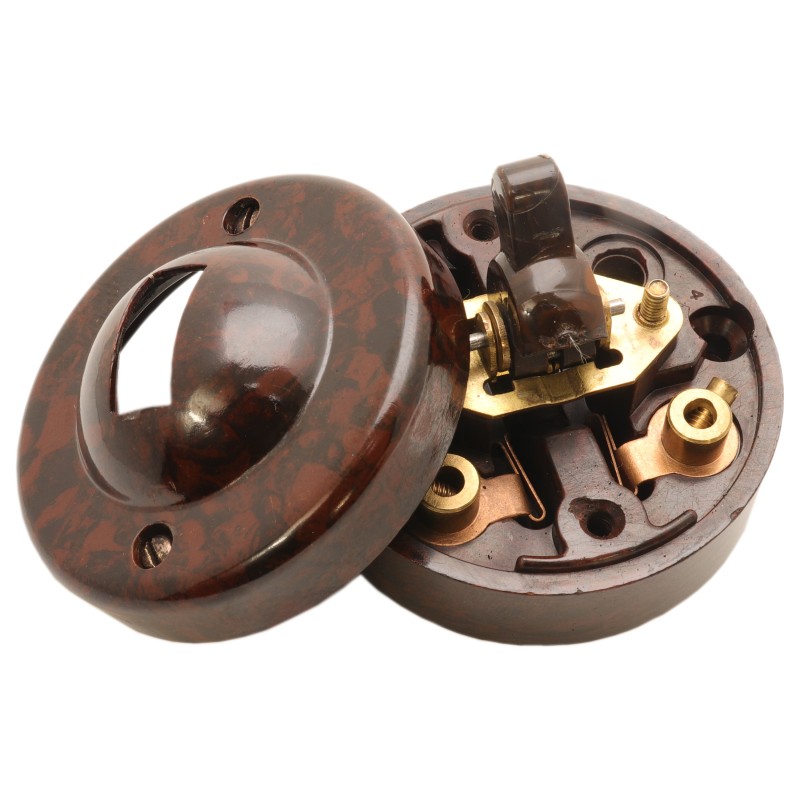 Goltone Mottled Brown Bakelite Toggle Light Switch